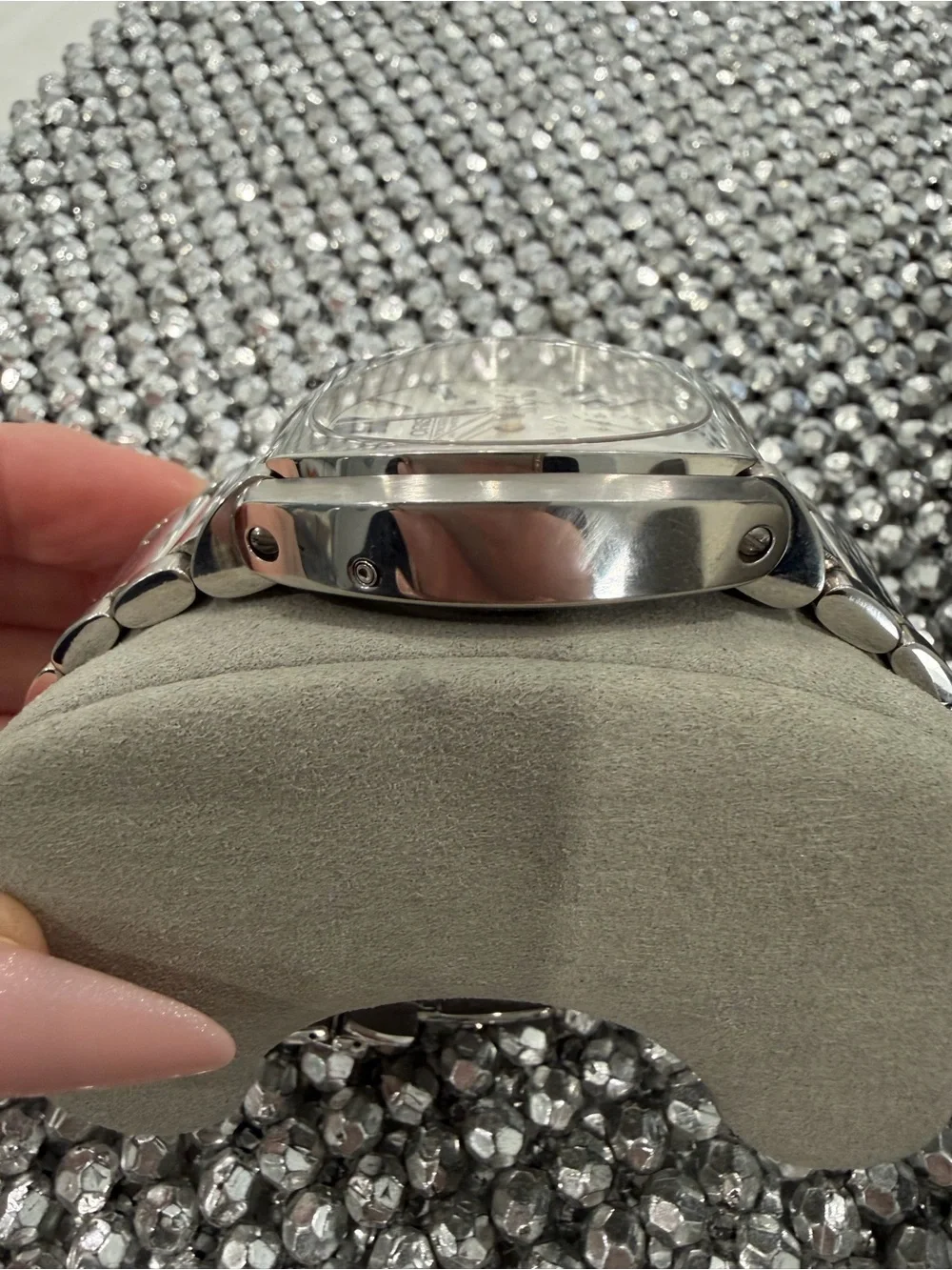 Oris Silver and Blue Automatic Chronograph Wristwatch